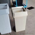 Beige High Capacity Garbage Can with Swing Top Lid